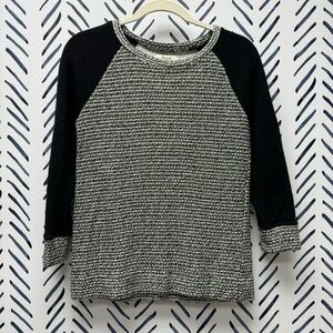 Madewell Mixed Knit Sweater in Black and White - XS